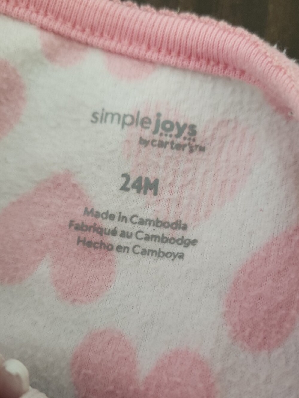 Carter's Pink and Gray Heart, Panda & Floral Footie Sleepers - 4 Pack - Picture 2 of 5